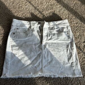 White Denim Mini Skirt